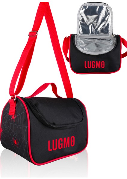 3 Lü Ilkokul Çanta Seti Erkek Çocuk Çantası Astarlı Pedli Örümcekli Siyah