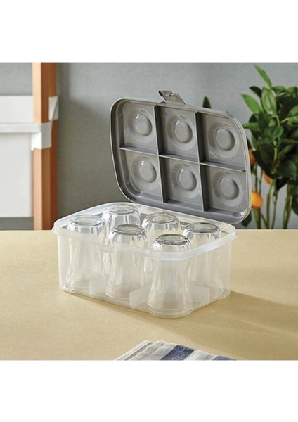 Bardak Taşıma Kutusu Şeffaf - 6 Bardak Kapasiteli Piknik Kutusu