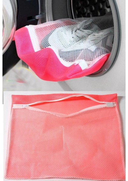 4 Adet 4 Renk Fermuarlı - Hassas Çamaşır Terlik Ayakkabı Yıkama Filesi Büyük Boy modelleri