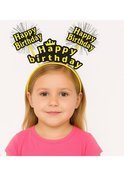 Doğum Günü Kutlaması Için Sarı Taç – Işıltılı Yazılı Parti Tacı (5047)