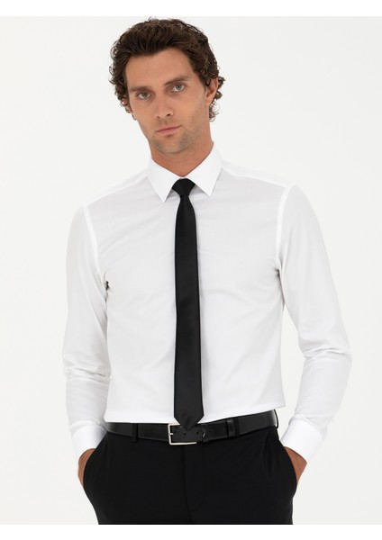 Erkek Beyaz Slim Fit Uzun Kollu Gömlek 50282349-VR013