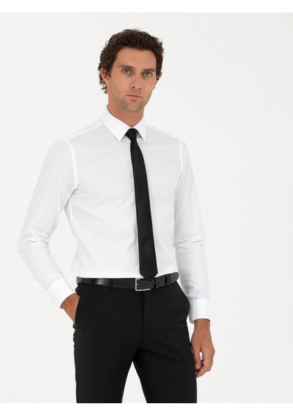 Erkek Beyaz Slim Fit Uzun Kollu Gömlek 50282349-VR013 modelleri