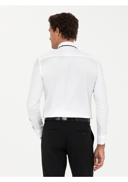 Erkek Beyaz Slim Fit Uzun Kollu Gömlek 50282349-VR013 indirimleri