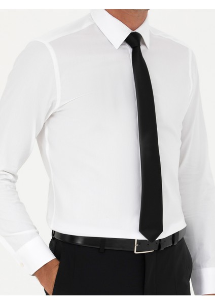 Erkek Beyaz Slim Fit Uzun Kollu Gömlek 50282349-VR013