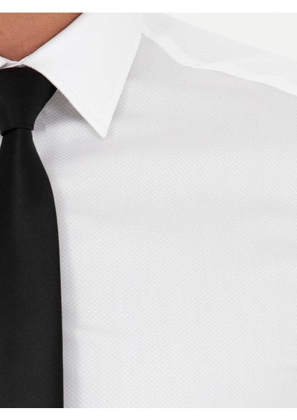Erkek Beyaz Slim Fit Uzun Kollu Gömlek 50282349-VR013