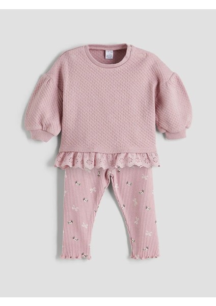 Baby Pembe Kurdele Detaylı Kız Bebek Kazak ve Tayt 2'li Takım fiyatları