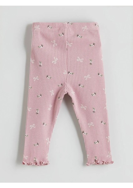 Baby Pembe Kurdele Detaylı Kız Bebek Kazak ve Tayt 2'li Takım