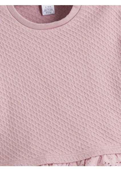 Baby Pembe Kurdele Detaylı Kız Bebek Kazak ve Tayt 2'li Takım