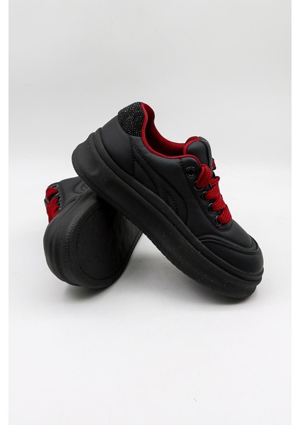 Kristebell Ithal Özel Seri Kadın Taş Detaylı Bağcıklı Sneaker Ayakkabı KB1036 - Siyah - 36 modelleri