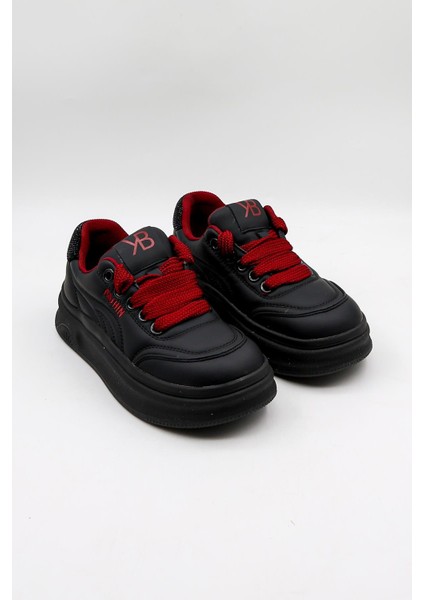 Kristebell Ithal Özel Seri Kadın Taş Detaylı Bağcıklı Sneaker Ayakkabı KB1036 - Siyah - 36 fırsatları