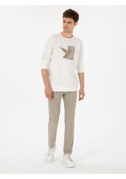 Erkek Bej Slim Fit Yün Karışımlı Kanvas Pantolon 50308721-VR011 modelleri