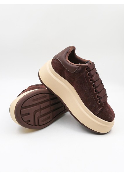 Kadın Kalın Taban Süet Deri Günlük Spor Ayakkabı GJ361 - Kahve - 36 modelleri
