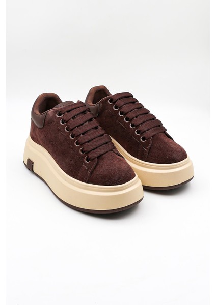 Kadın Kalın Taban Süet Deri Günlük Spor Ayakkabı GJ361 - Kahve - 36 fırsatları