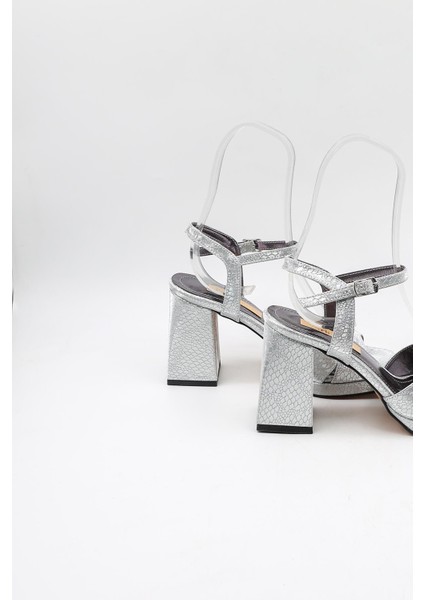Kadın Çapraza Çapraz Abiye Ayakkabı PM08 Gümüş fiyatları