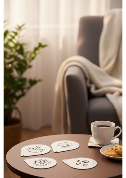 Kahve Şablonu, Kahve Süsleme Seti, Tatlı Süsleme Seti, 4'lü Set fiyatları