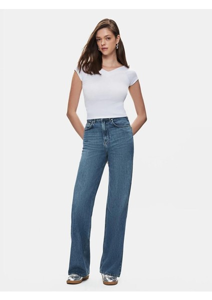Vıonne H Lorwen Wash Wide Leg Kadın Jean Pantolon