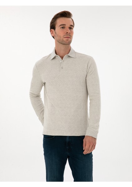 Erkek Taş Regular Fit Pamuk Karışımlı Polo Yaka Sweatshirt 50311374-VR049 modelleri