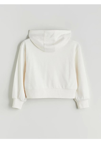 Kids Ekru Kapüşonlu 3 Iplik Kız Çocuk Eşofman Takım