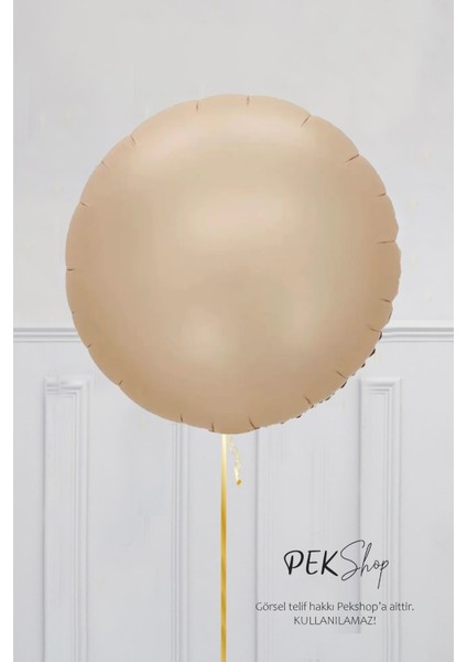 Retro Karamel Yuvarlak Folyo Balon 18INÇ