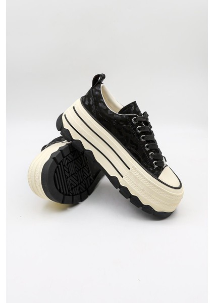 Kristebell Ithal Özel Seri Kadın Dolgu Taban Sneaker Ayakkabı KB1015 - Siyah - 36 modelleri