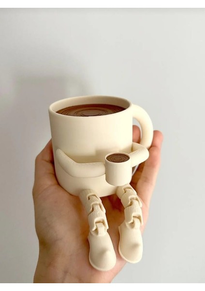 Sevimli Kahve Köşesi Biblo Seti - 4 Parça Kahve Seti - Moka Pot - Kahve Bardağı - Dekoratif Obje modelleri