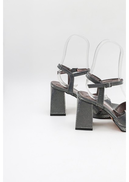 Kadın Çapraza Çapraz Abiye Ayakkabı PM08 Platin fiyatları