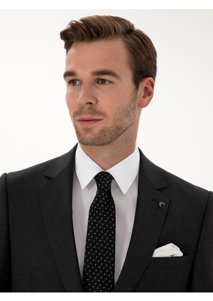 Erkek Füme Slim Fit Mikro Desenli Yün Karışımlı Takım Elbise 50318061-VR058 fiyatları