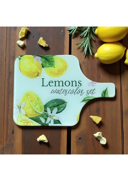 Saplı Temperli Cam Sebze Meyve Doğrama Kesme Tahtası