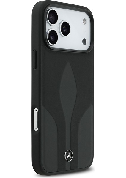 iPhone 17 Pro Max Uyumlu Kılıf Mercedes Benz Lisanslı M-Safe Şarjlı Dokulu Desenli Deri Kapak Siyah fırsatları