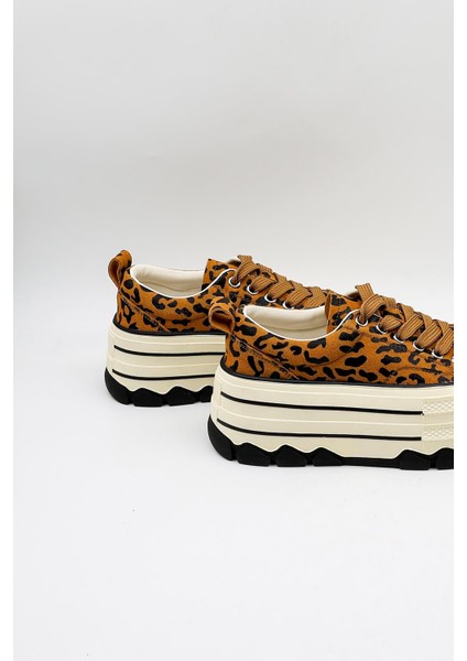 Kristebell Ithal Özel Seri Kadın Dolgu Taban Sneaker Ayakkabı KB1015 - Leopar - 36 fiyatları
