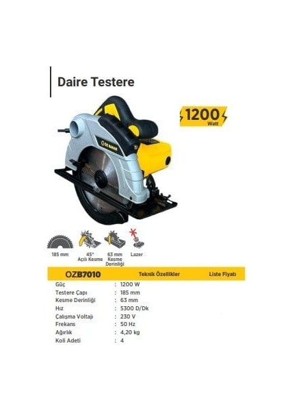 Daire Testere 1200WATT