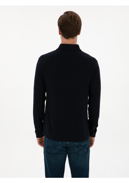 Erkek Lacivert Regular Fit Pamuk Karışımlı Polo Yaka Sweatshirt 50311374-VR033 indirimleri