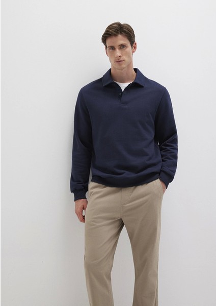 Polo Yaka Lacivert Sweatshirt 0S10420-82318