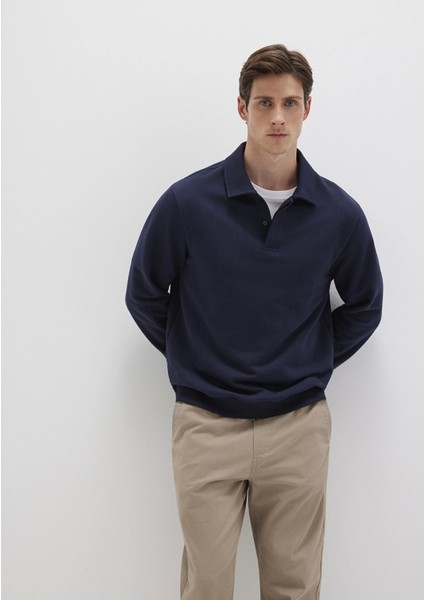 Polo Yaka Lacivert Sweatshirt 0S10420-82318 modelleri