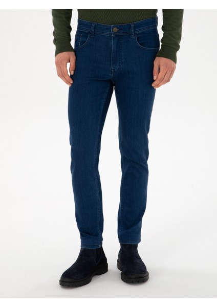 Erkek Açık Mavi Slim Fit Pamuk Liyosel Karışımlı Jean Pantolon 50308673-VR033 indirimleri