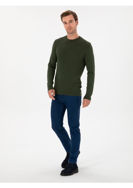 Erkek Açık Mavi Slim Fit Pamuk Liyosel Karışımlı Jean Pantolon 50308673-VR033