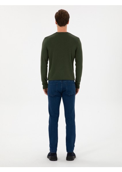 Erkek Açık Mavi Slim Fit Pamuk Liyosel Karışımlı Jean Pantolon 50308673-VR033