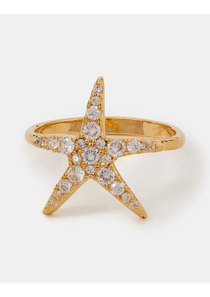 Z Deniz Yıldızı Yüzük Altın Kaplama M