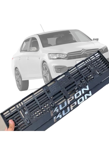 Citroen Araçlara Uyumlu Kupon Plakalık Araç Plakalık Kupon Yazılı Araba Oto Plakalık -2 Adetcitroen