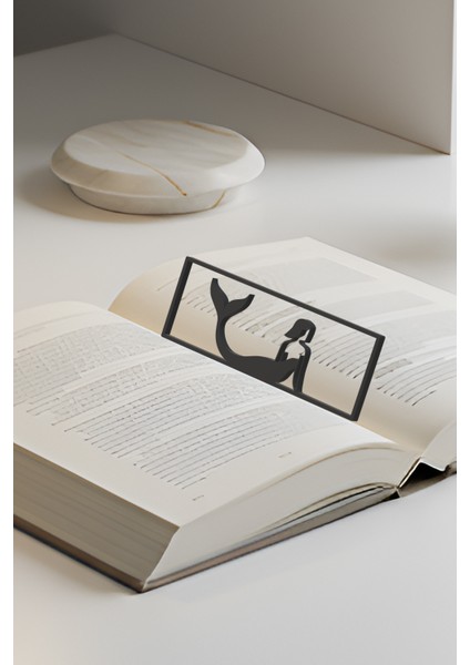 Deniz Kızı Kitap Ayracı, Modern Tasarım, Hafif ve Şık 2’li, Siyah ve Beyazın Modern Uyumu modelleri