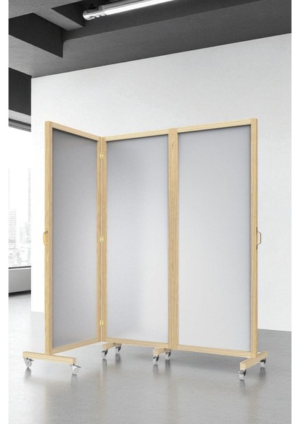 Bej Aynalı Tekerlekli Ahşap Paravan Seperatör Oda Bölme fiyatları