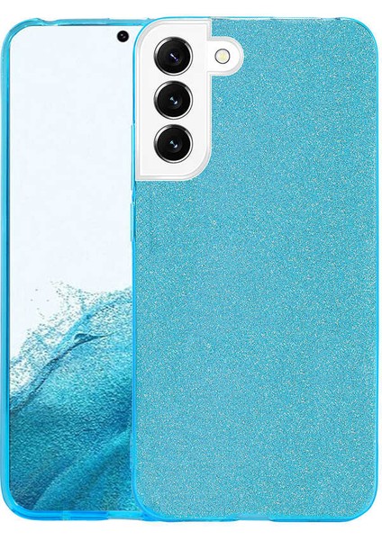 Galaxy S22 Plus Kılıf Omsy Shining Silikon-Mavi