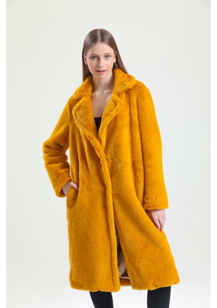 Ingiliz Yaka Peluş Kürk Manto