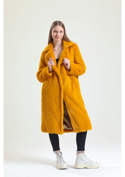 Ingiliz Yaka Peluş Kürk Manto fırsatları