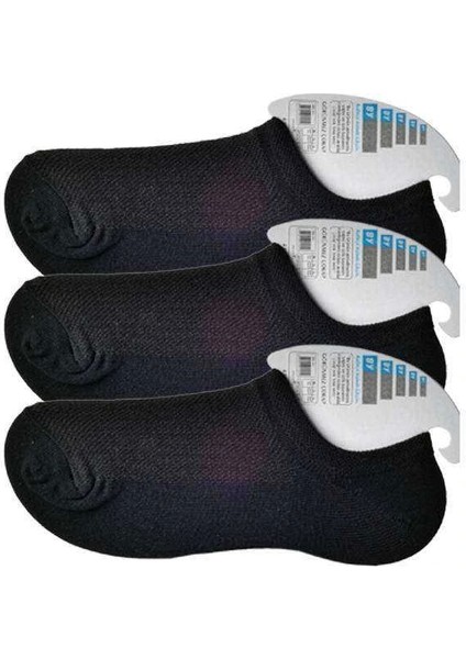 Siyah Erkek Görünmez Çorap 3 Çift