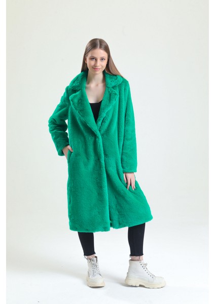 Ingiliz Yaka Peluş Kürk Manto