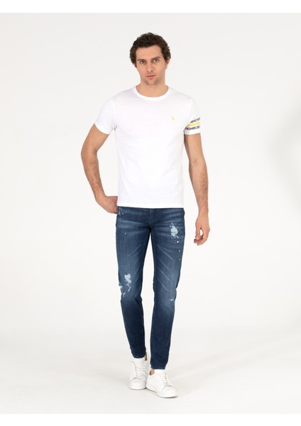 Erkek Koyu Mavi Slim Fit Jean Pantolon 50268163-DN0023