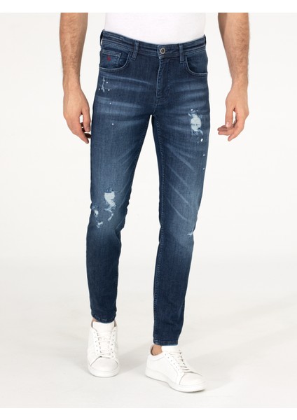 Erkek Koyu Mavi Slim Fit Jean Pantolon 50268163-DN0023 fiyatları