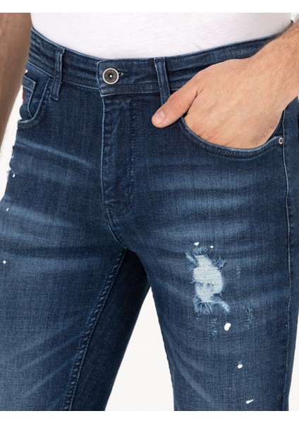 Erkek Koyu Mavi Slim Fit Jean Pantolon 50268163-DN0023