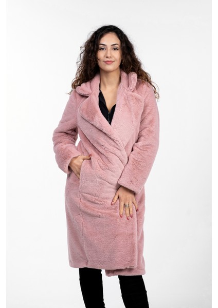 Ingiliz Yaka Peluş Kürk Manto